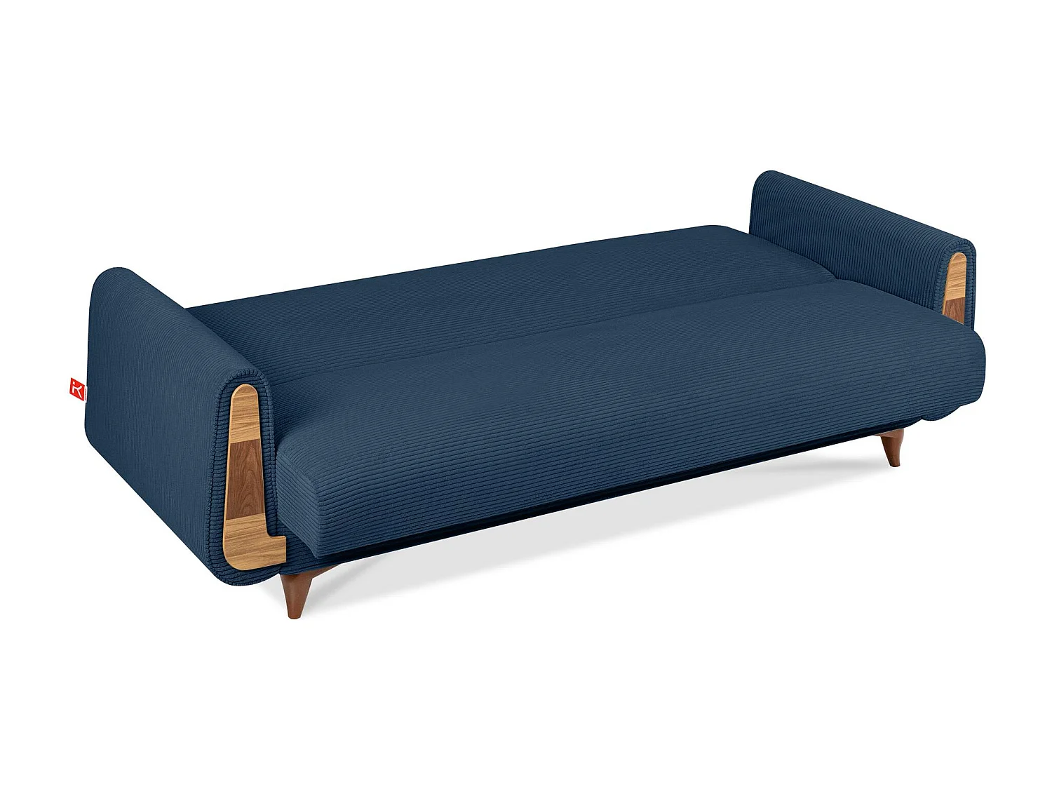 Schlafsofa GUSTAVO Schlafsofa - 3-Sitzer - Cordstoff - Marineblau
