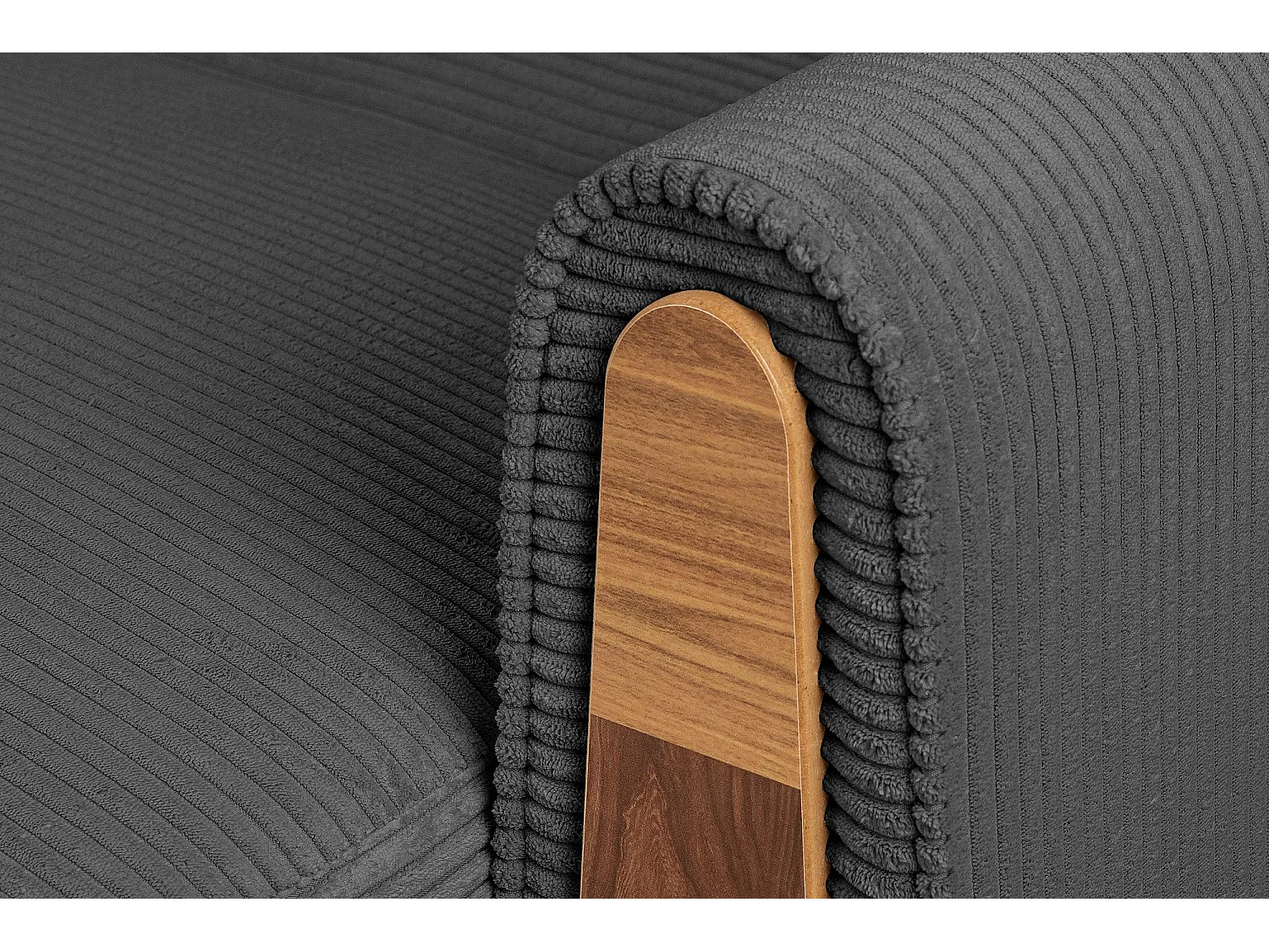 Schlafsofa GUSTAVO Schlafsofa - 3-Sitzer - Cordstoff - Dunkelgrau