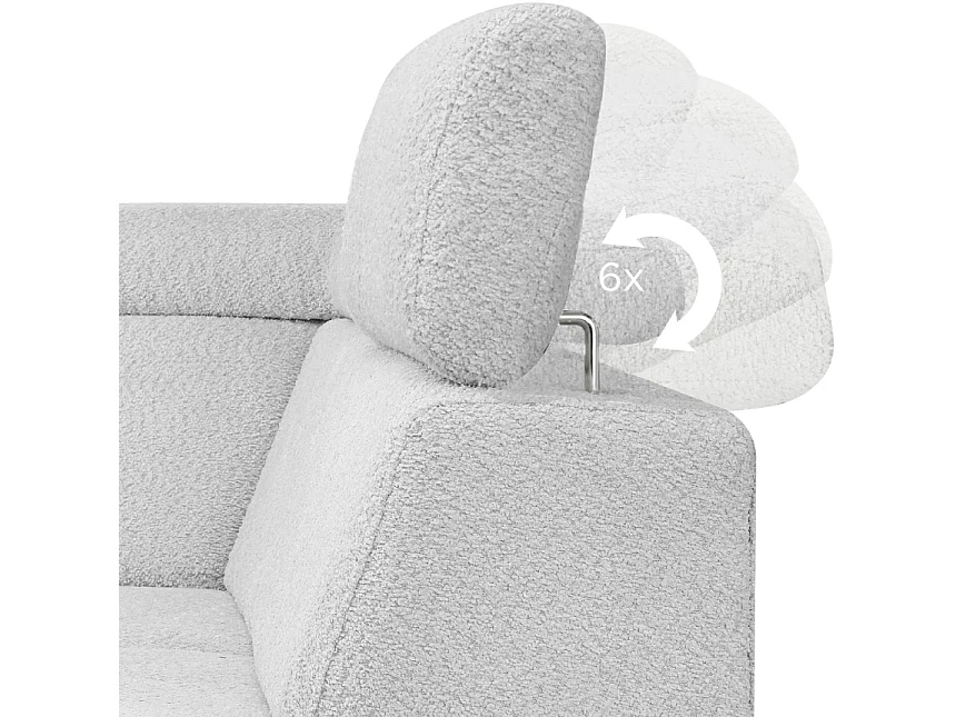 Ecksofa links mit Schlaffunktion - RATLO - Grau