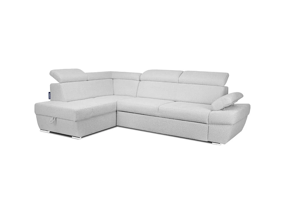 Canapé d'angle gauche avec fonction de couchage - convertible - RATLO - Gris