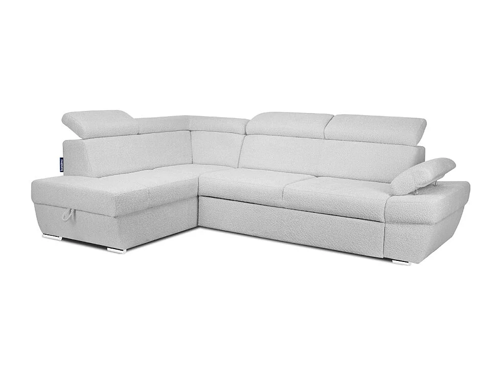 Ecksofa links mit Schlaffunktion - RATLO - Grau