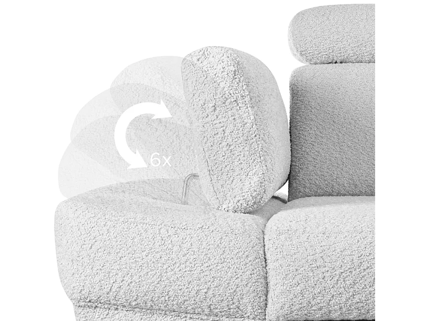 Ecksofa links mit Schlaffunktion - RATLO - Grau