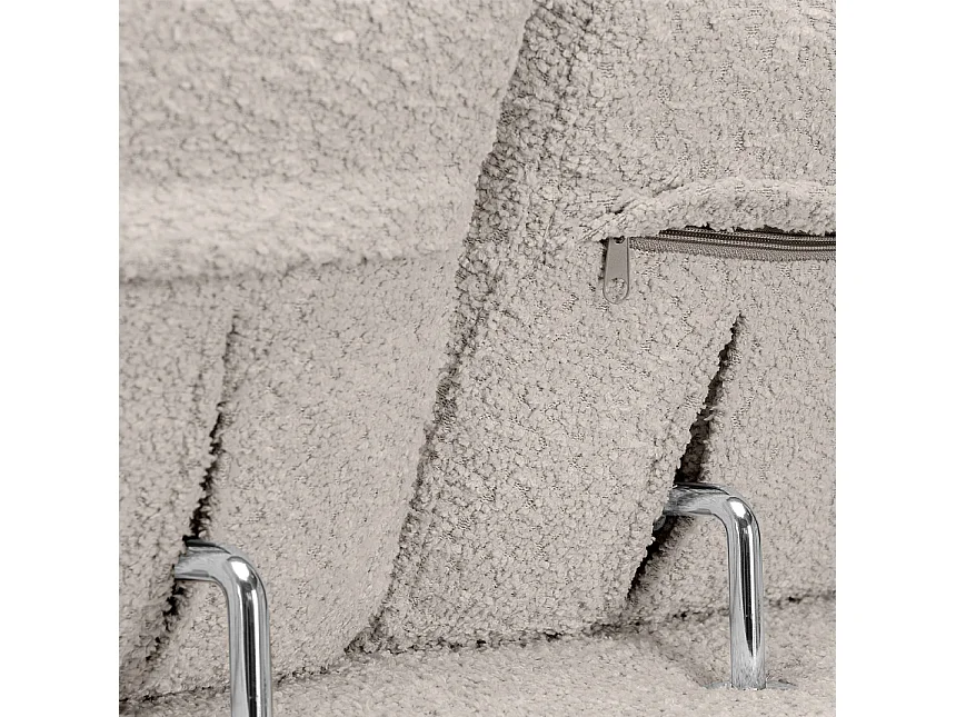 Ecksofa links mit Schlaffunktion - RATLO - Ecru