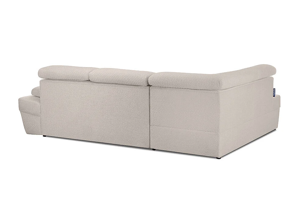 Ecksofa links mit Schlaffunktion - RATLO - Ecru