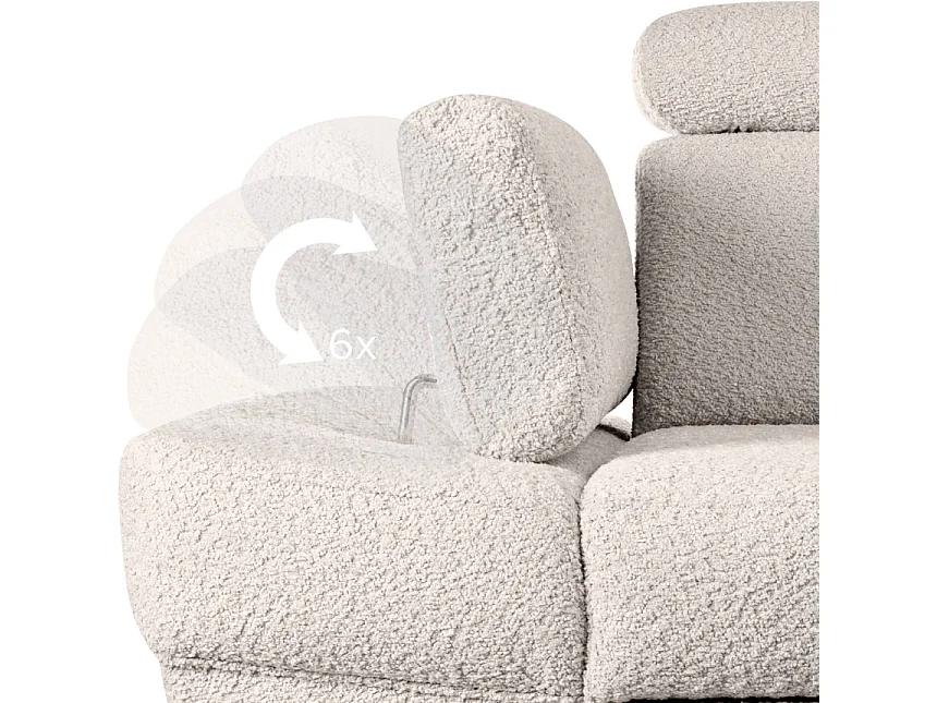 Ecksofa links mit Schlaffunktion - RATLO - Ecru