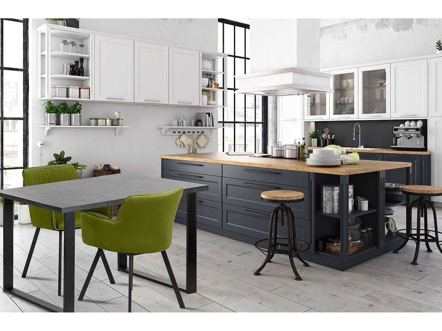 Esstisch - Grau - CETO