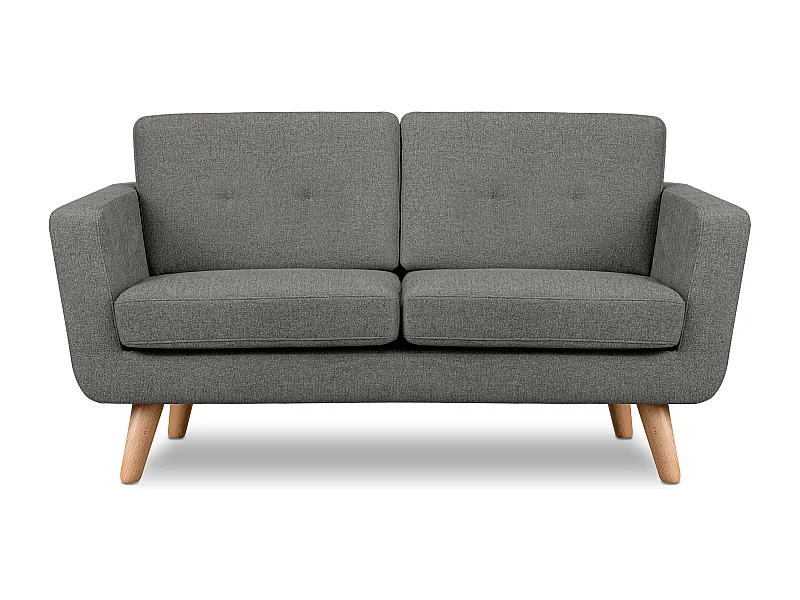 Sofa 2 Personen - Aschgrau/Braun - TAGIO