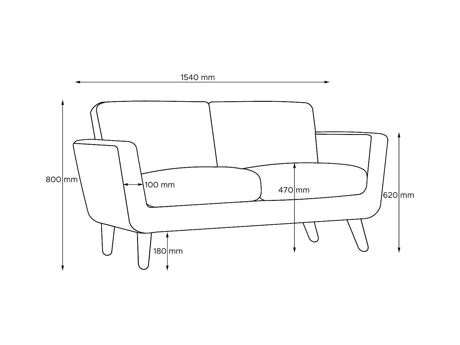 Sofa 2 Personen - Creme - TAGIO