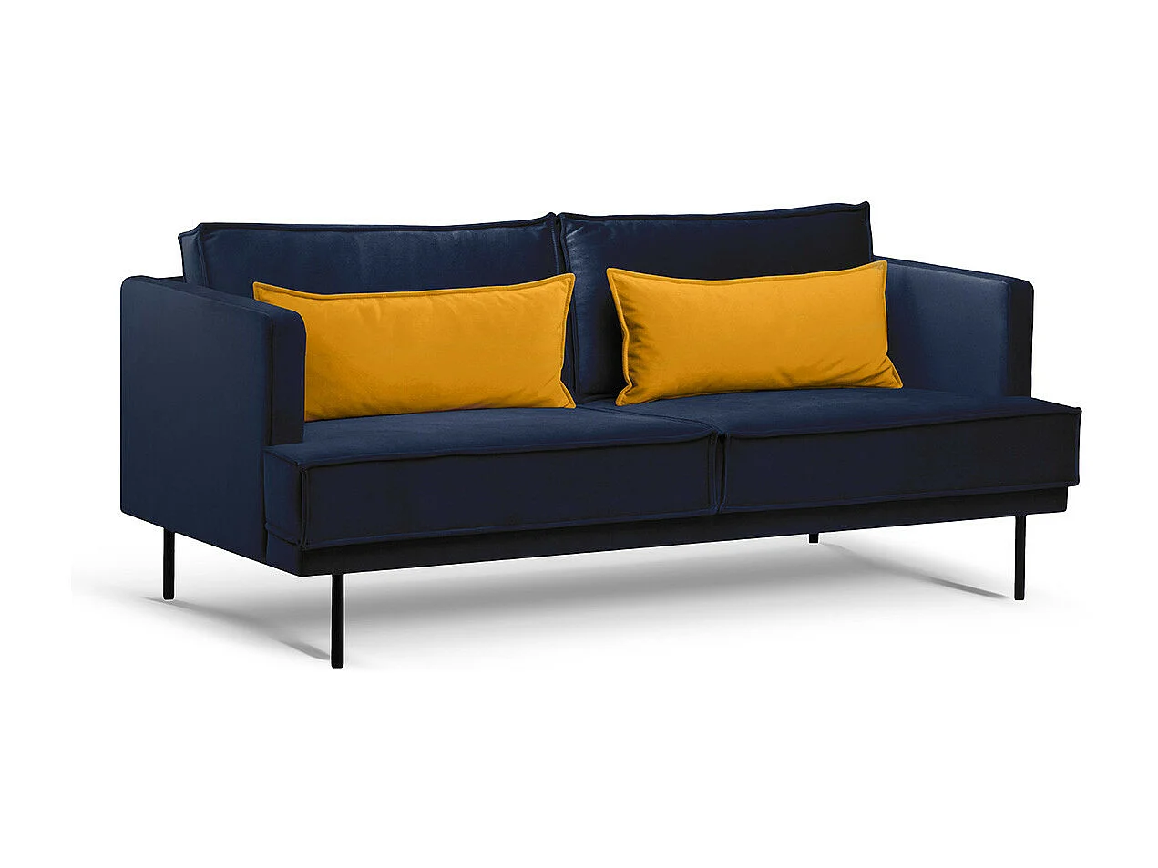Sofa 3-Personen - Marineblau/Gelb - GANZO
