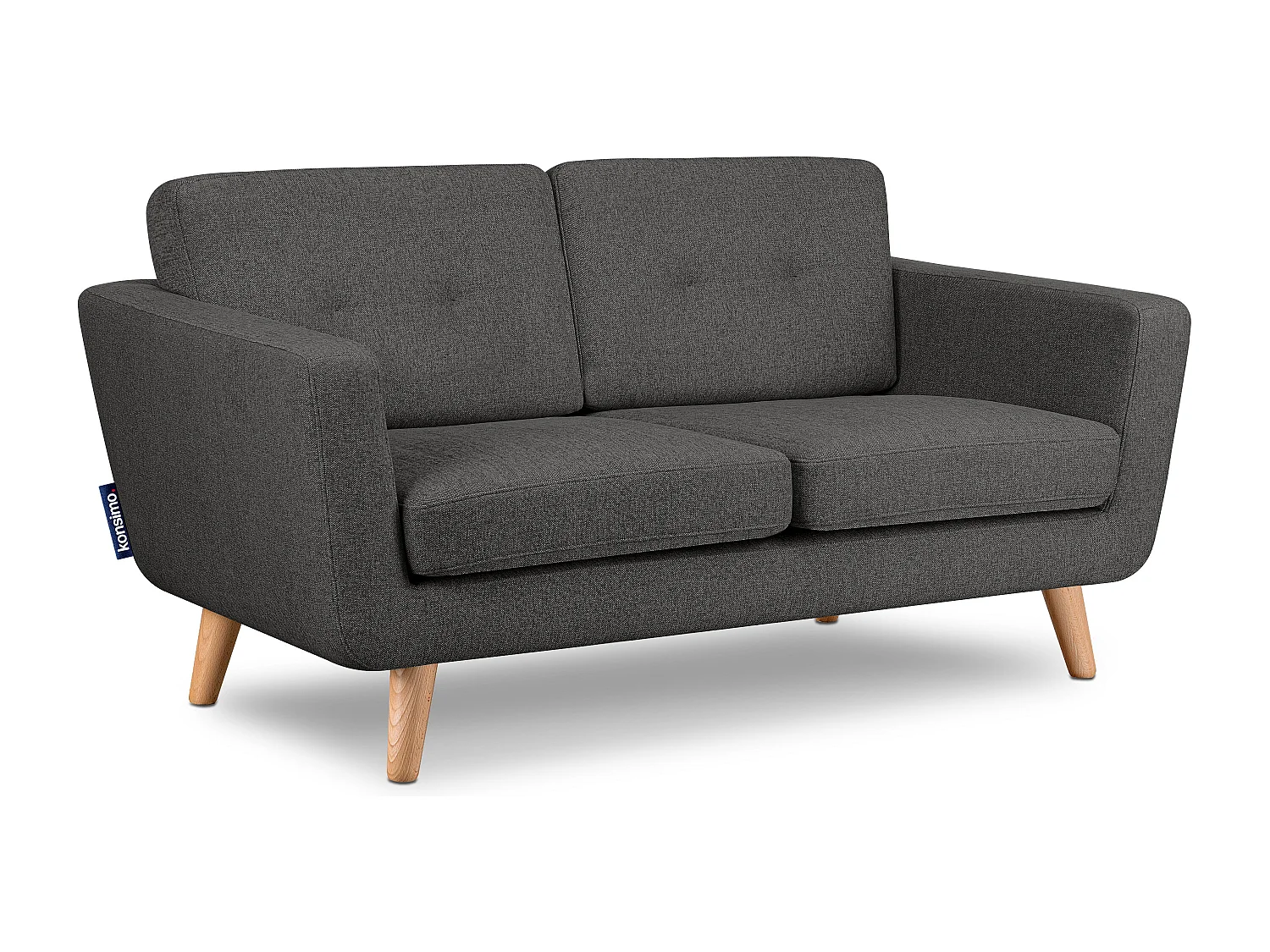 Sofa 2 Personen - Graphit/Braun - TAGIO