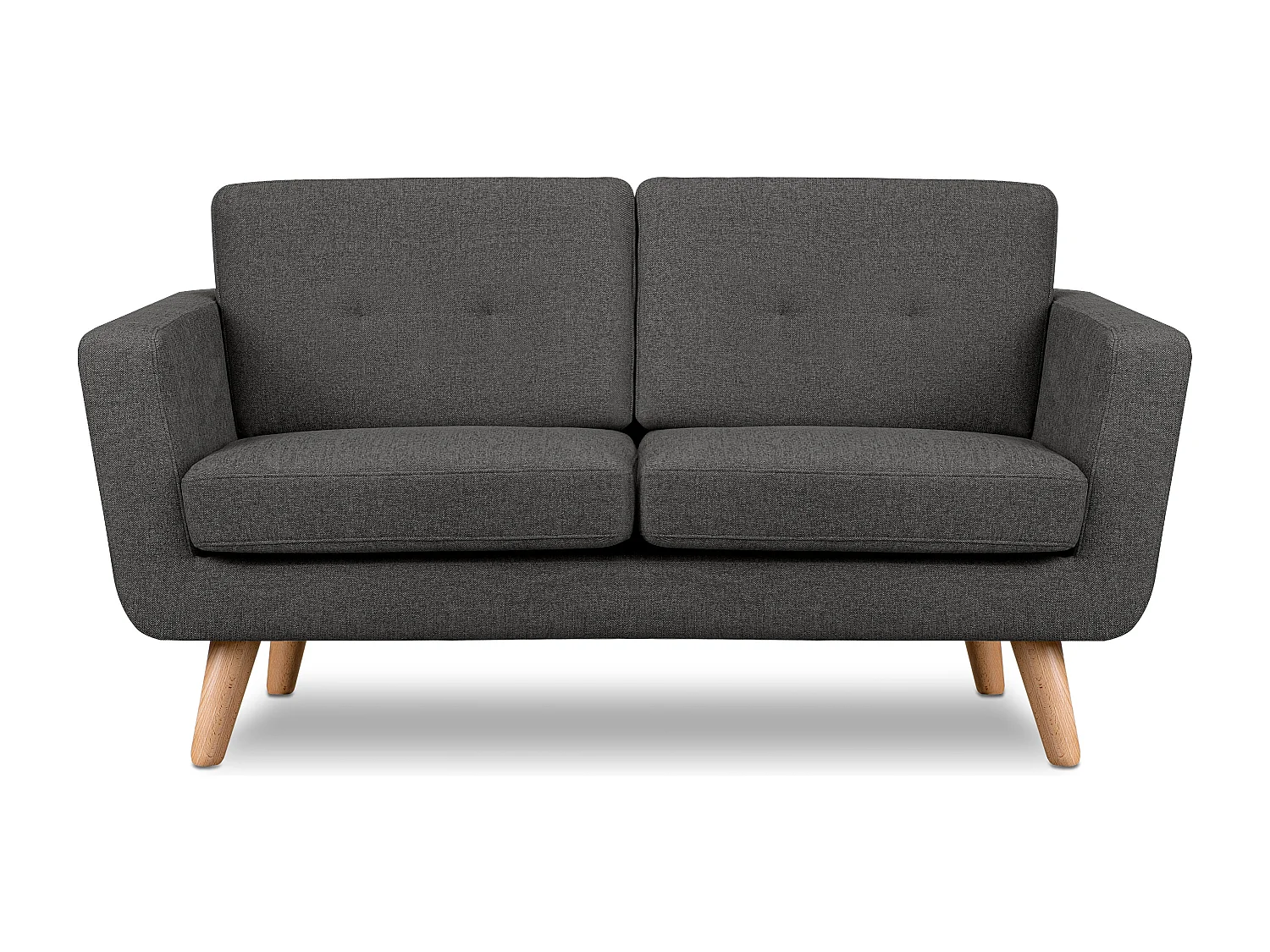 Sofa 2 Personen - Graphit/Braun - TAGIO