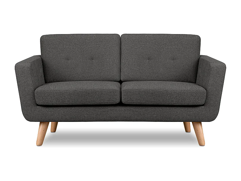 Sofa 2 Personen - Graphit/Braun - TAGIO