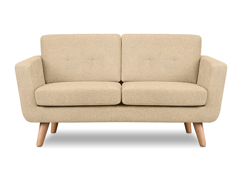 Sofa 2 Personen - Creme/Braun - TAGIO