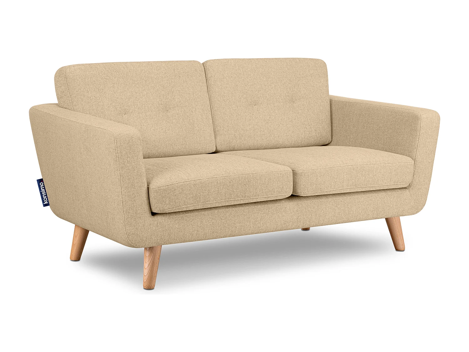 Sofa 2 Personen - Creme/Braun - TAGIO