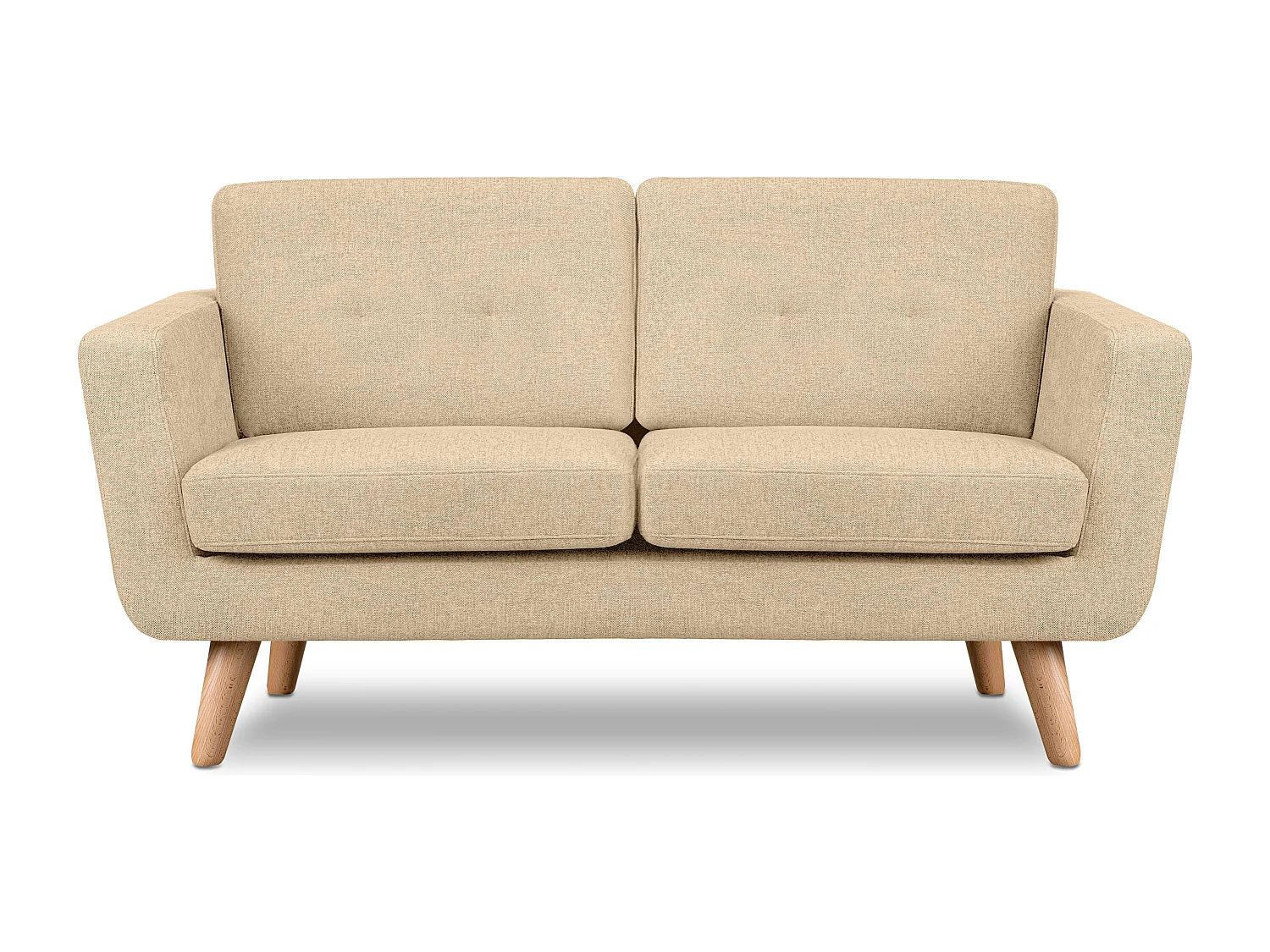 Sofa 2 Personen - Creme/Braun - TAGIO