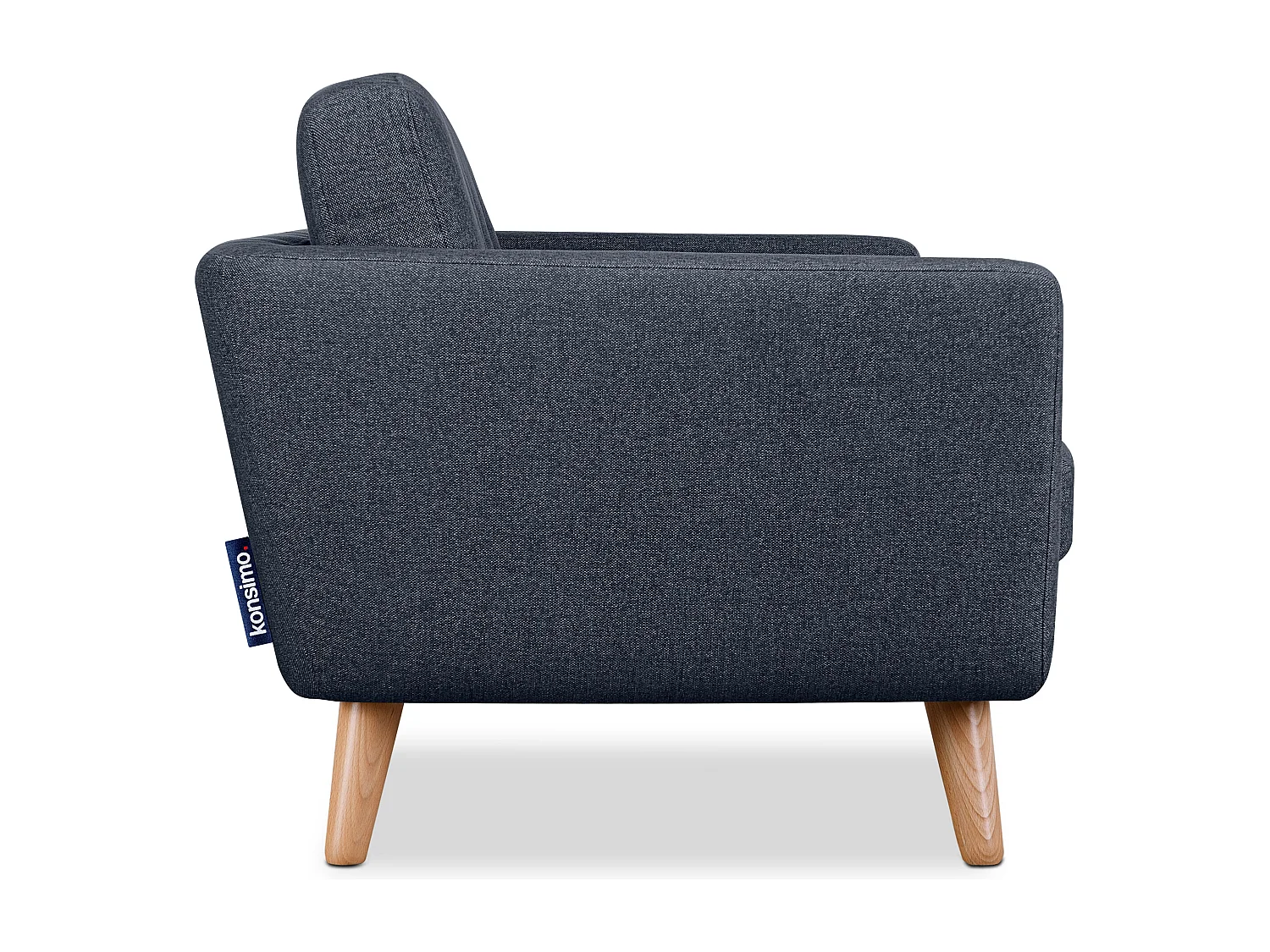 Sofa 2 Personen - Marineblau/Braun - TAGIO