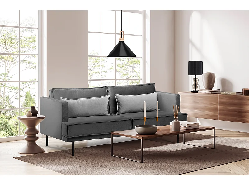 Sofa 3-Personen - Dunkelgrau - GANZO
