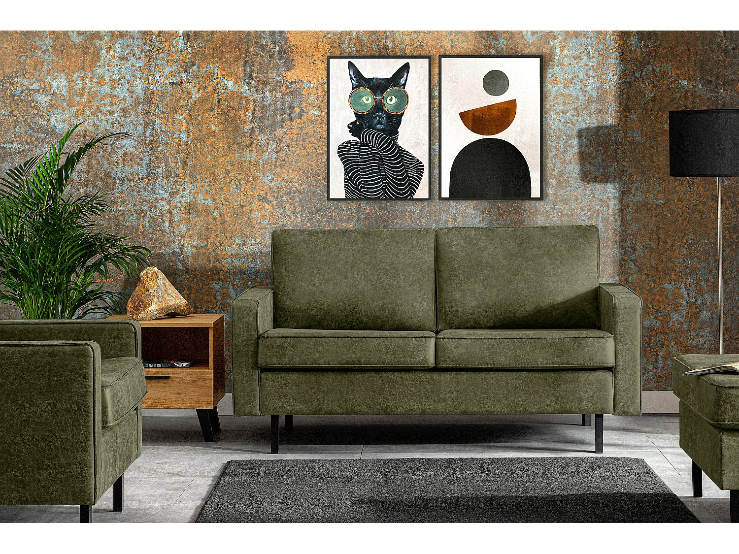 Sofa 2-Sitzer - Grün - INVIA