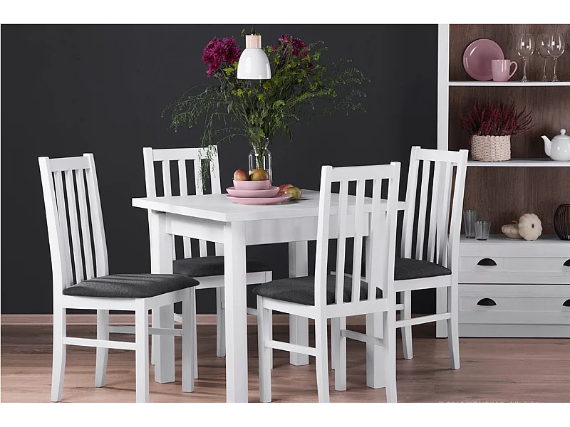 Klappbarer Esstisch  - Ausziehbar - Grau/Weiß - SALUTO