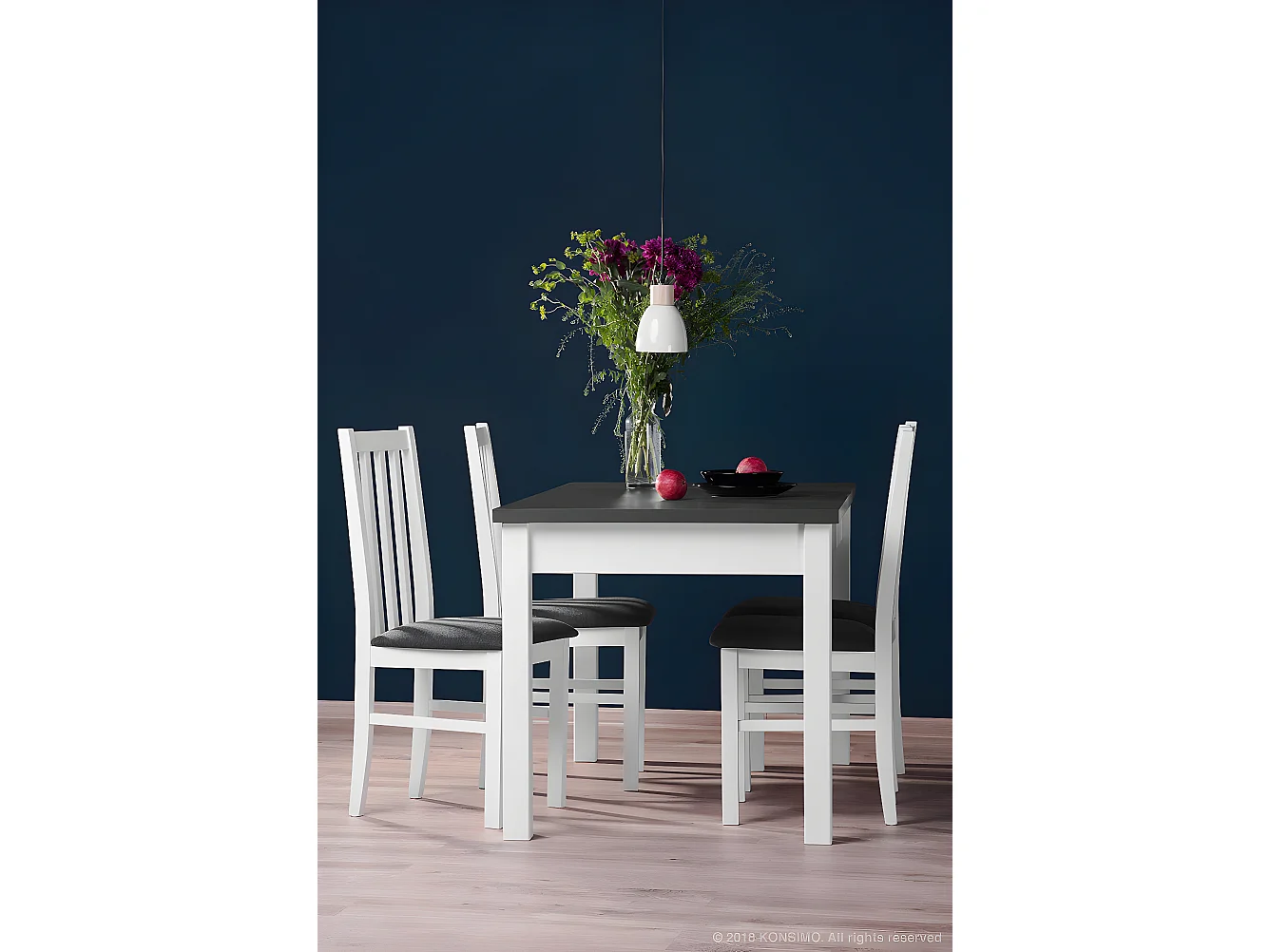 Klappbarer Esstisch  - Ausziehbar - Grau/Weiß - CENARE