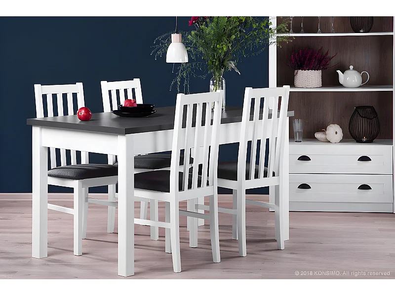 Klappbarer Esstisch  - Ausziehbar - Grau/Weiß - CENARE