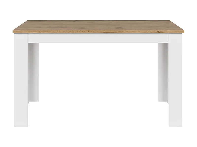 Ausziehbar Esstisch  - Ausziehbar - Glas Weiß/Eiche Wotan Dekor - DAMINO