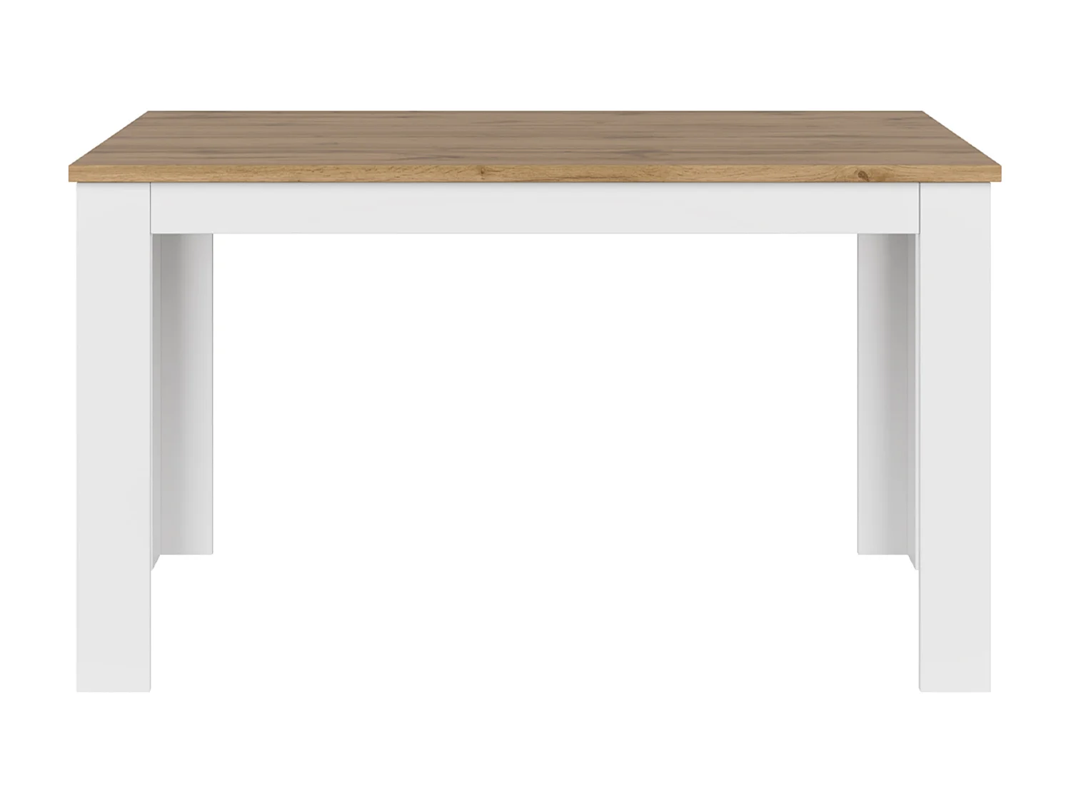 Ausziehbar Esstisch  - Ausziehbar - Glas Weiß/Eiche Wotan Dekor - DAMINO