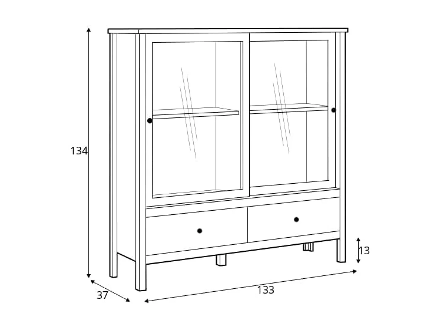 Vitrinenschrank  - Weiß - FARGE
