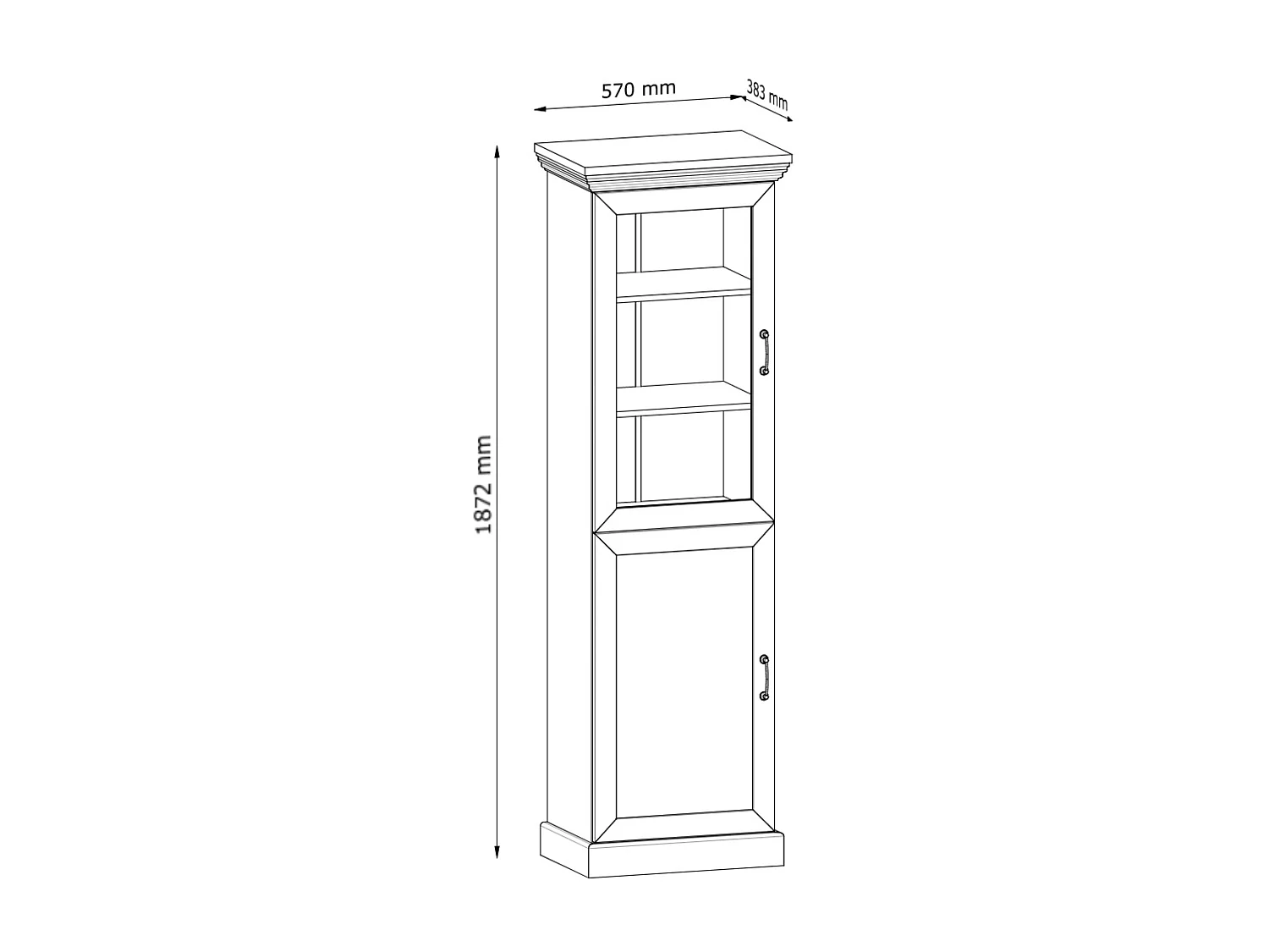 Vitrinenschrank  - Cremeweiß - ARVEN