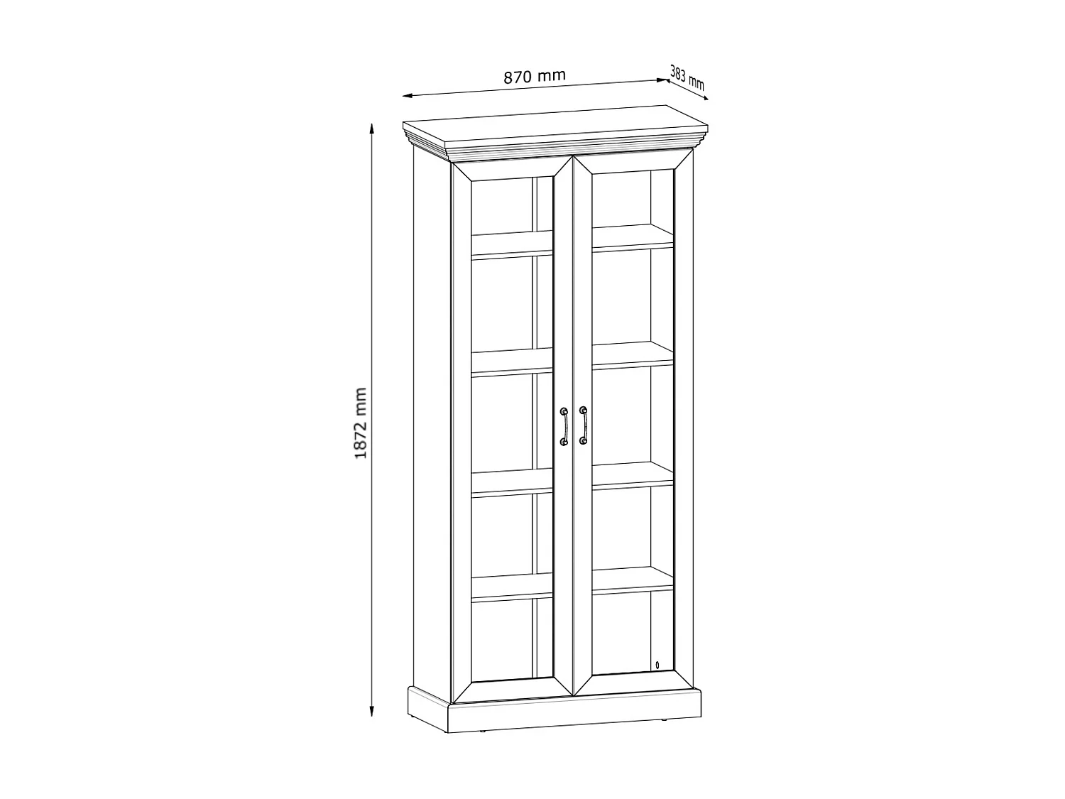 Vitrinenschrank  - Cremeweiß - ARVEN