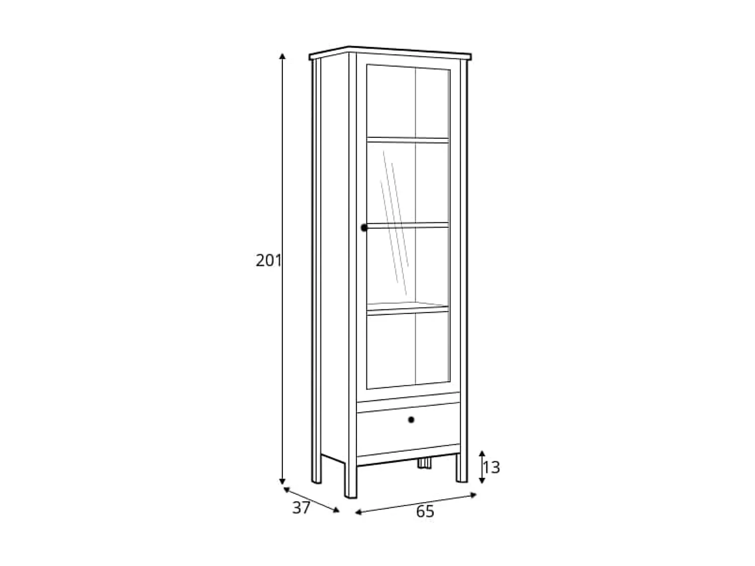 Vitrinenschrank  - Weiß - FARGE