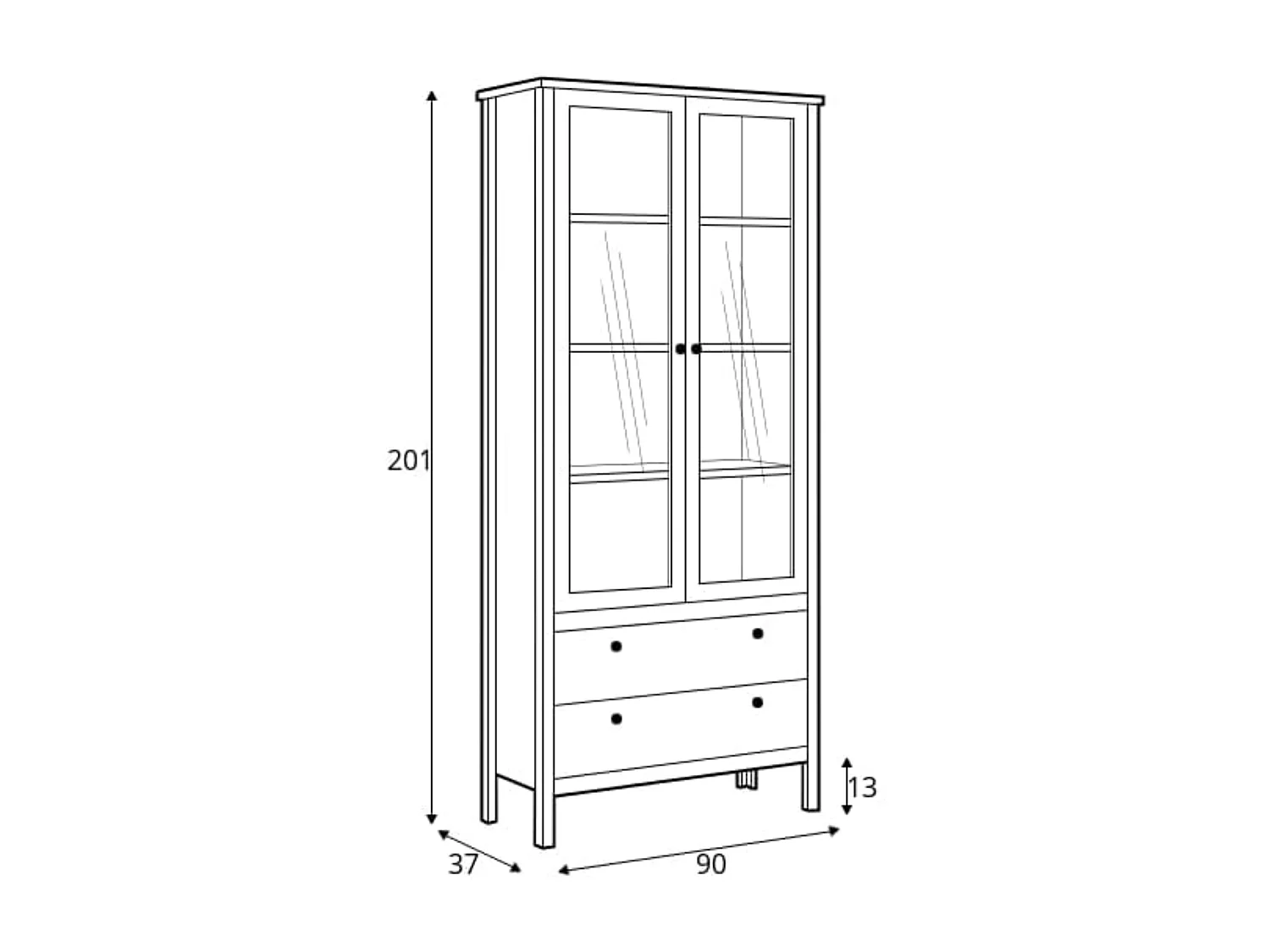 Vitrinenschrank  - Weiß - FARGE
