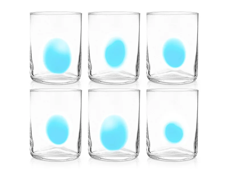 Trinkglas-Set (6er-Set) - transparent / blau - KROG