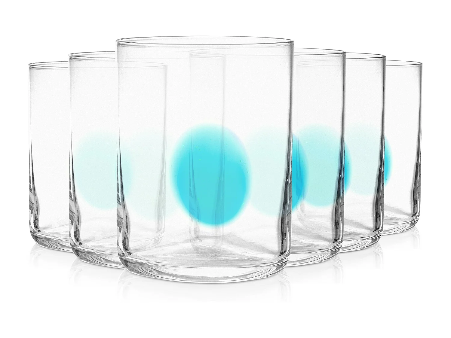 Trinkglas-Set (6er-Set) - transparent / blau - KROG