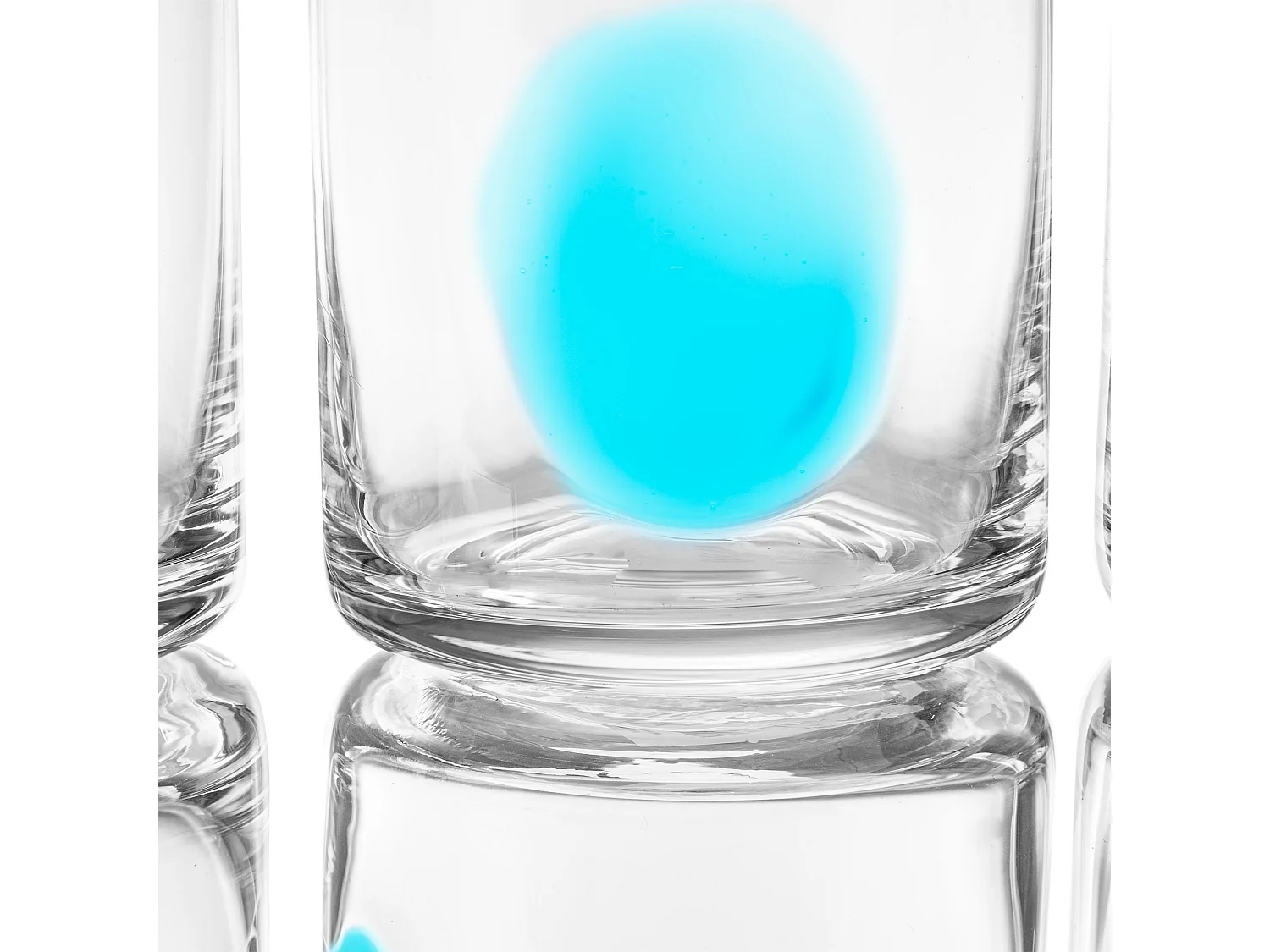 Trinkglas-Set (6er-Set) - transparent / blau - KROG