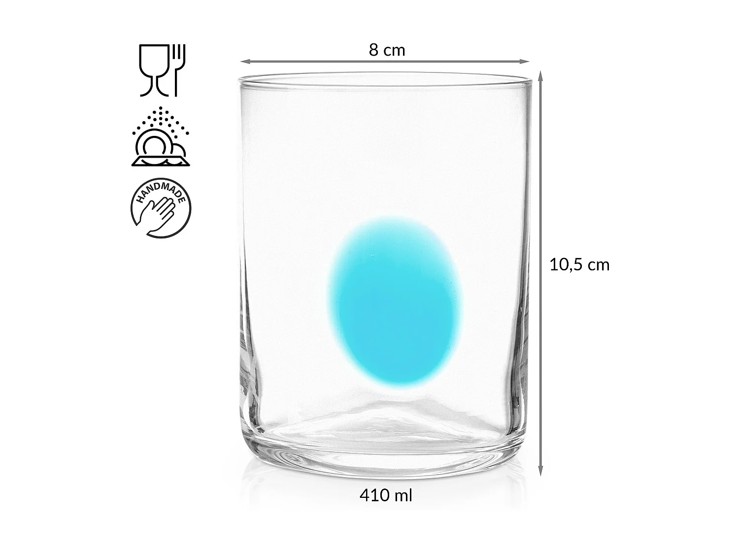 Trinkglas-Set (6er-Set) - transparent / blau - KROG