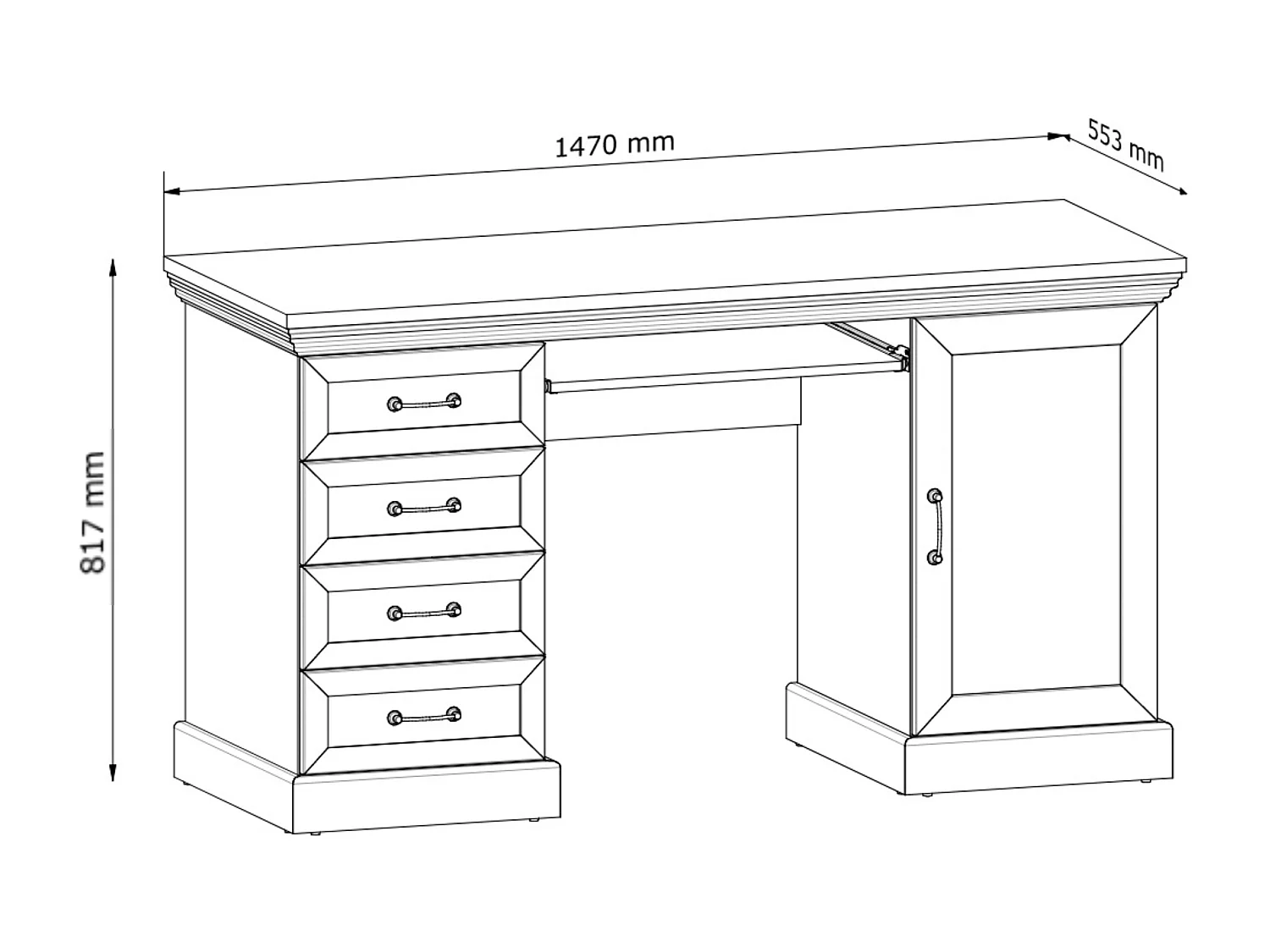 Schreibtisch - Cremeweiß - ARVEN