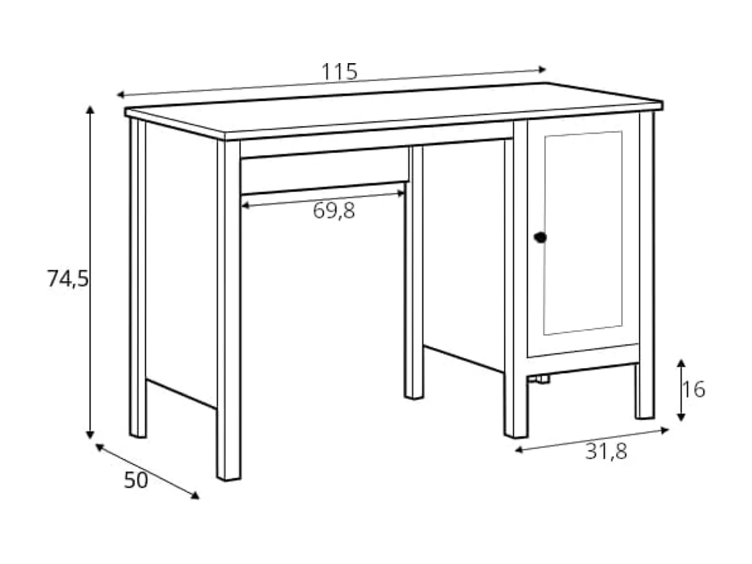 Schreibtisch - Weiß - FARGE