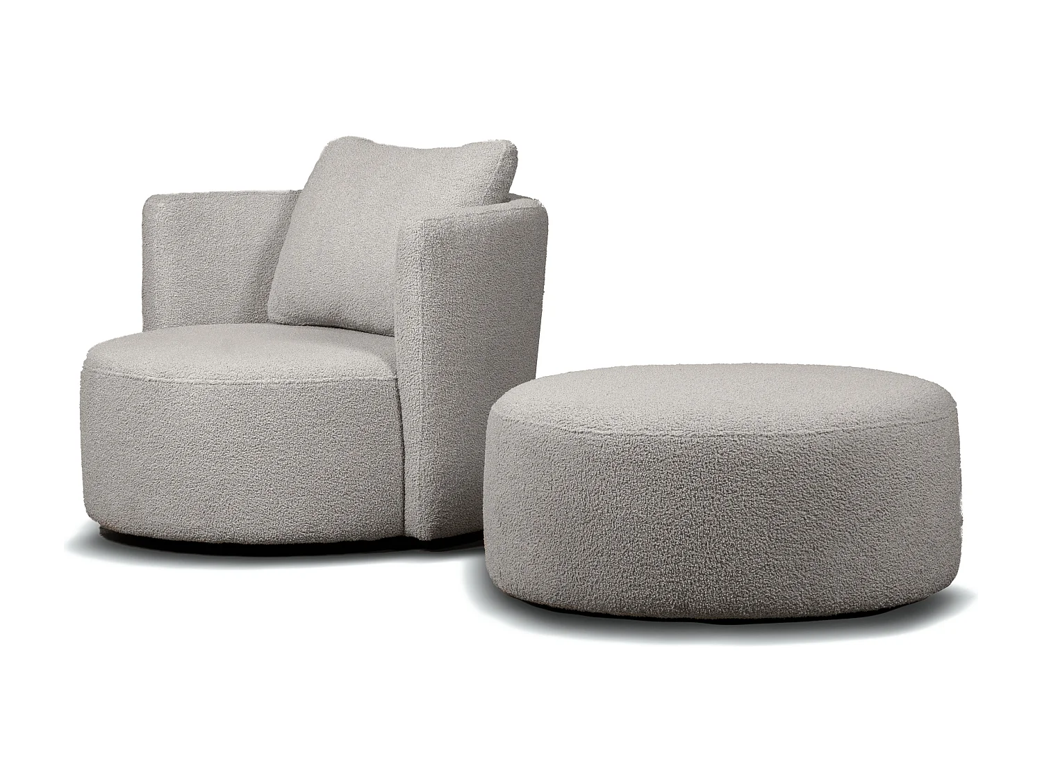 Sessel mit Fußbank - Hellgrau - RAGGI