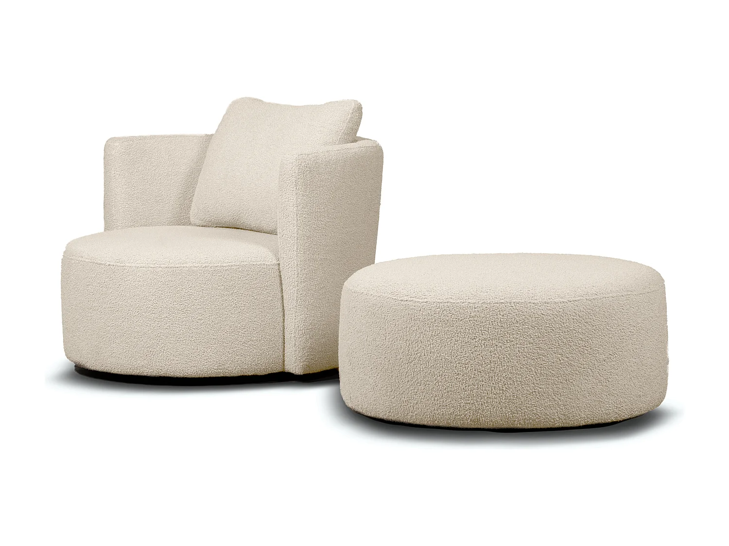 Sessel mit Fußbank - Ecru - RAGGI