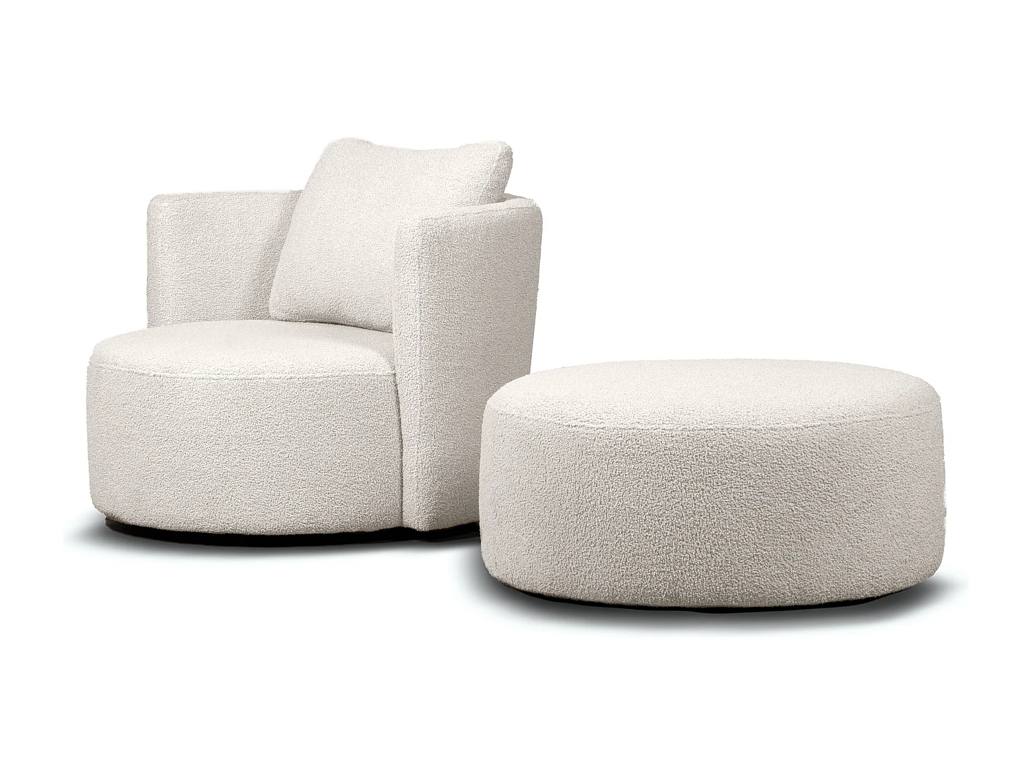 Sessel mit Fußbank - Weiß - RAGGI