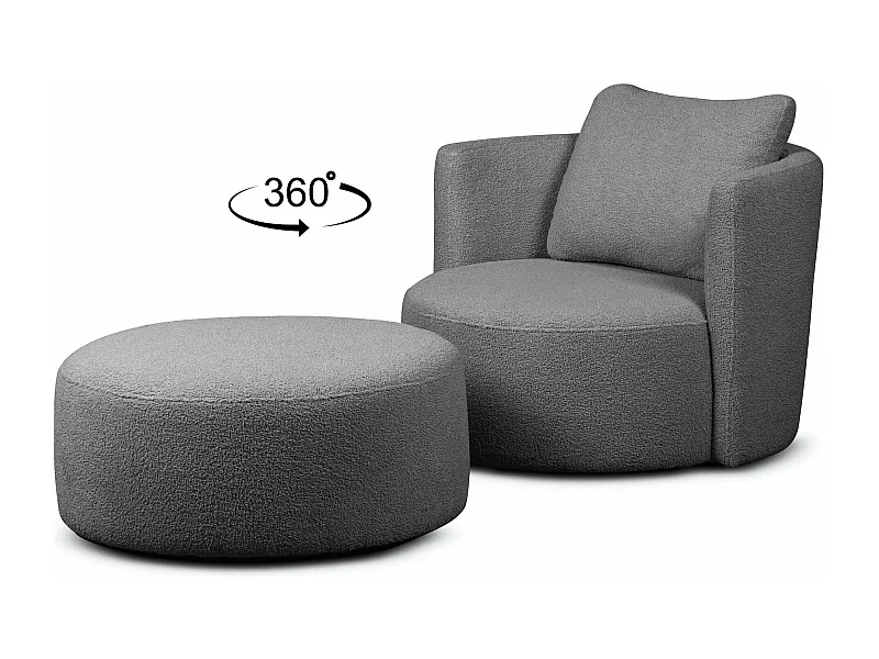 Sessel mit Fußbank - Lavagrau - RAGGI