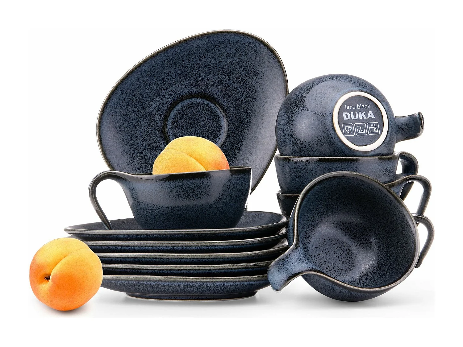 Espresso-Set (12er-Set) - schwarz / graphit / marineblau - TIME BLACK