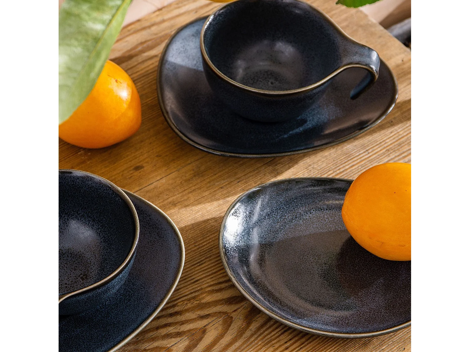Espresso-Set (12er-Set) - schwarz / graphit / marineblau - TIME BLACK