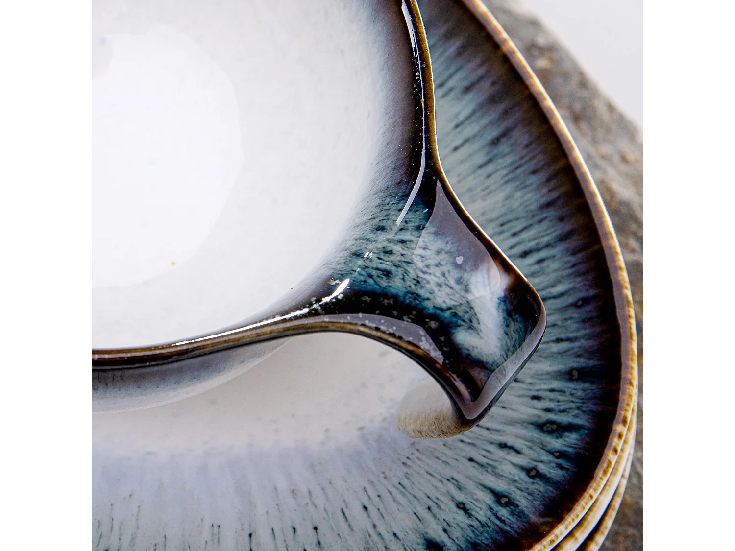 Espressoservice 12-tlg - weiß / marineblau / braun - TIME DIM