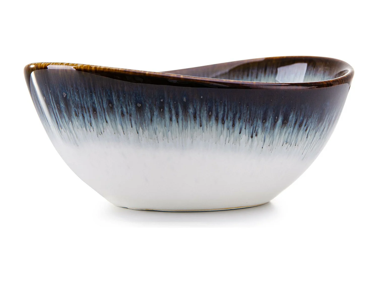 Schalen 6-tlg - weiß / marineblau / braun - TIME DIM