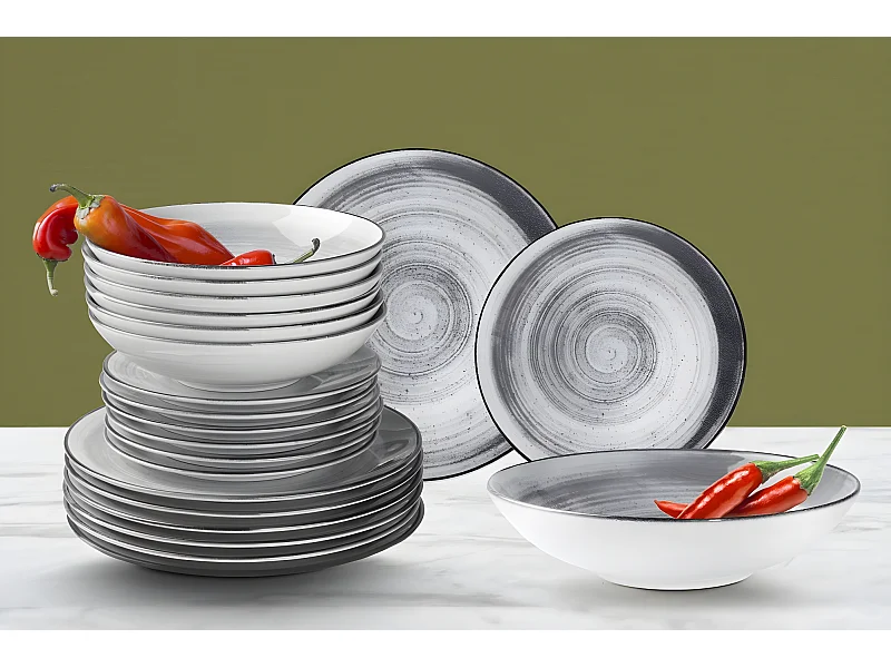 Tafelservice LINARI (36er-Set) - grau/hellgrau - LINARI