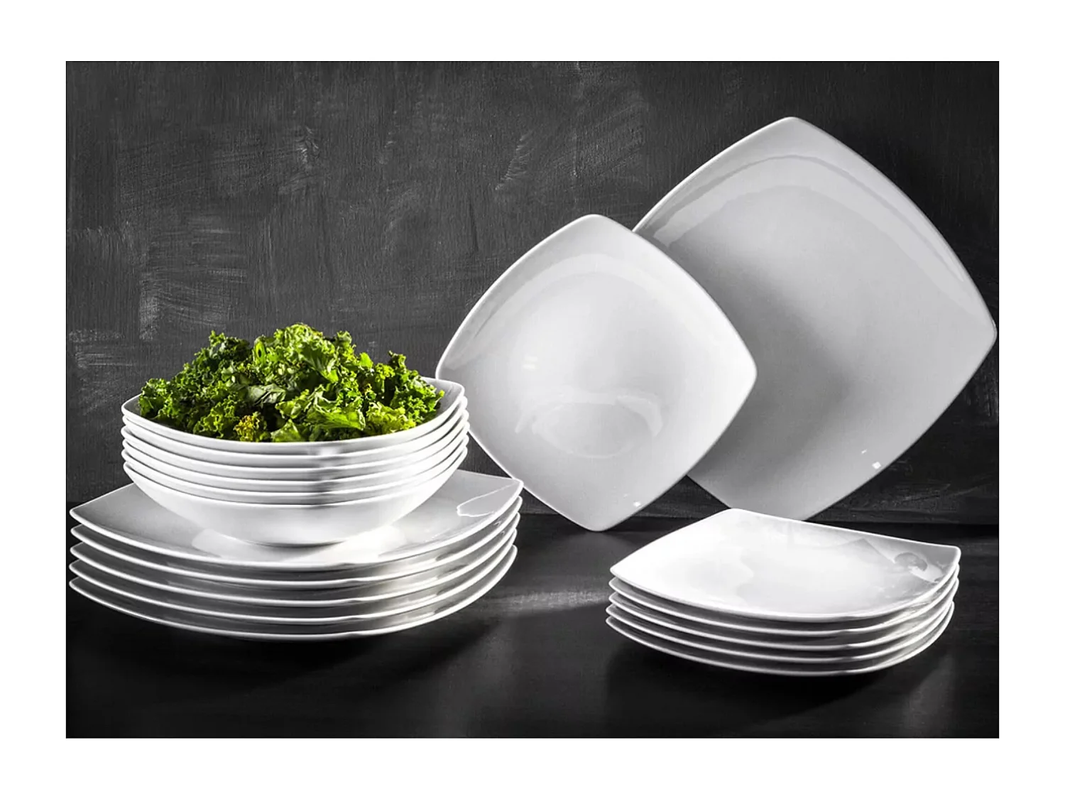 Tafelservice Kaffeeservice 12Pers 60-tlg - weiß - CARLINA