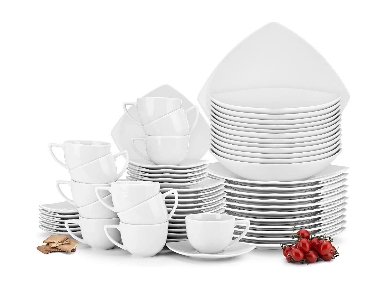 Tafelservice Kaffeeservice 12Pers 60-tlg - weiß - CARLINA