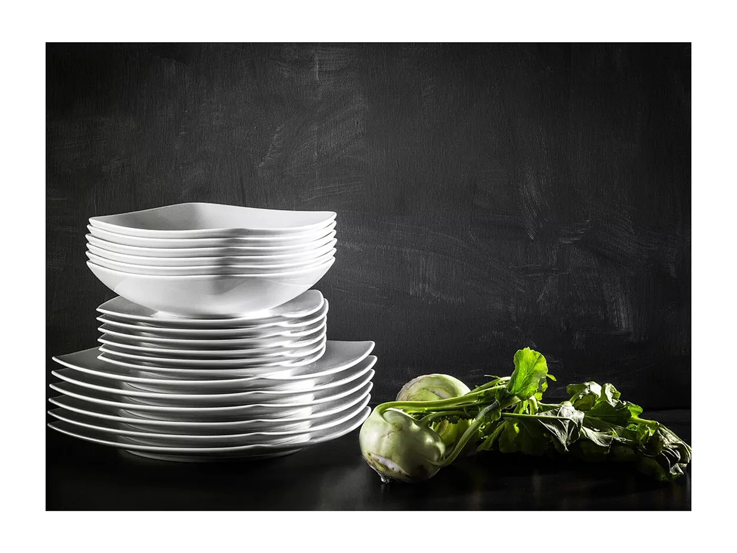 Tafelservice Kaffeeservice 12Pers 60-tlg - weiß - CARLINA